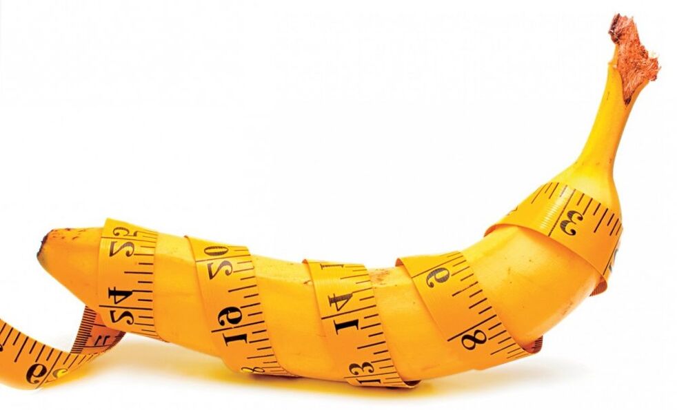 Using banana as an example to measure penis thickness